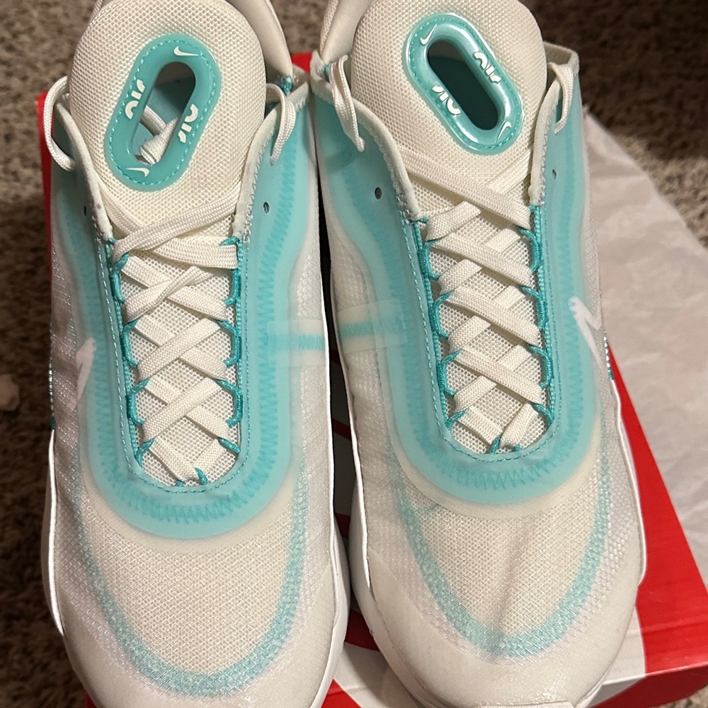Nike Air Max 2090 White and Aqua Shoes